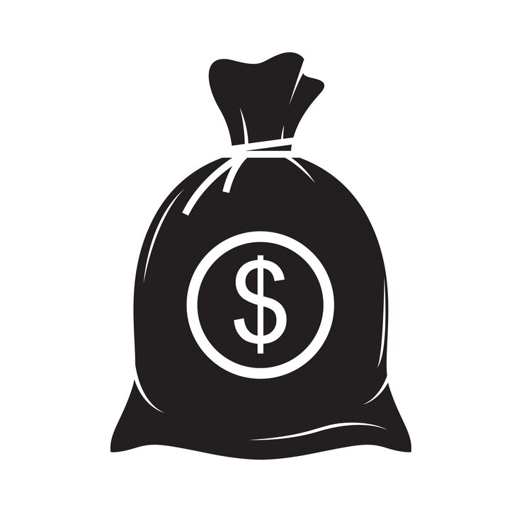 Vecteur icône de sac avec de l'argent