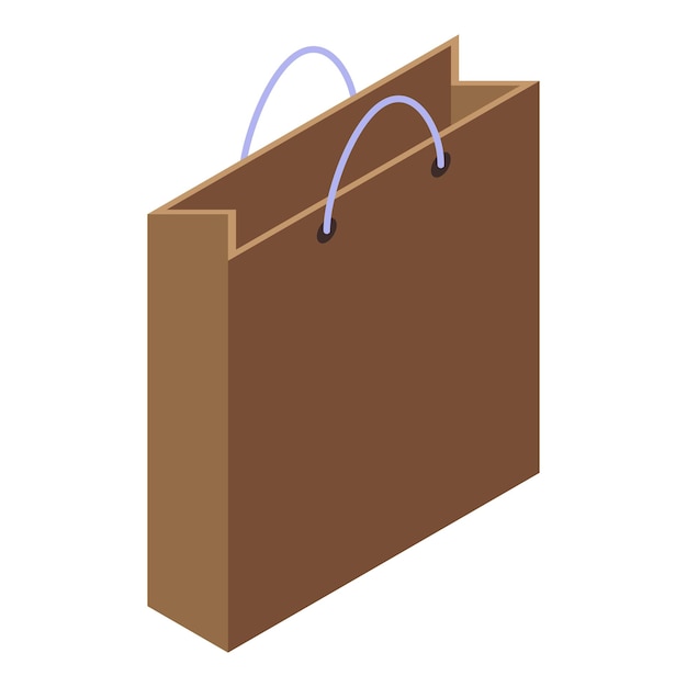 Vecteur icône de sac en papier de magasin isométrique de l'icône vectorielle de sac en papier de magasin pour la conception de sites web isolée sur fond blanc
