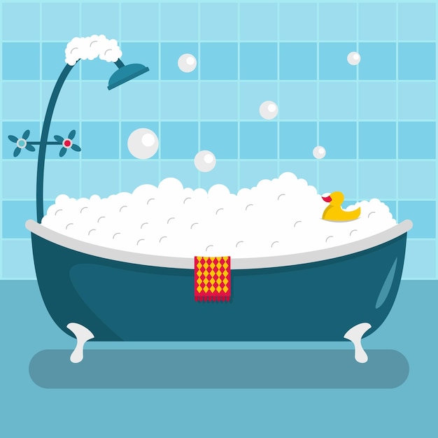 Icône de salle de bain à la maison Illustration plate de l'icône de vecteur de salle de bain à la maison pour le web