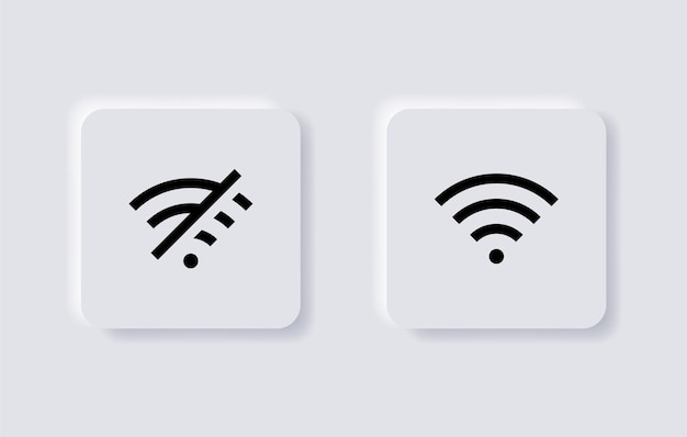 Icône Sans Fil Et Wifi Désactivé Aucun Symbole De Signal Pour La Connexion Internet Dans L'interface Utilisateur Neumorphique Neumorphique