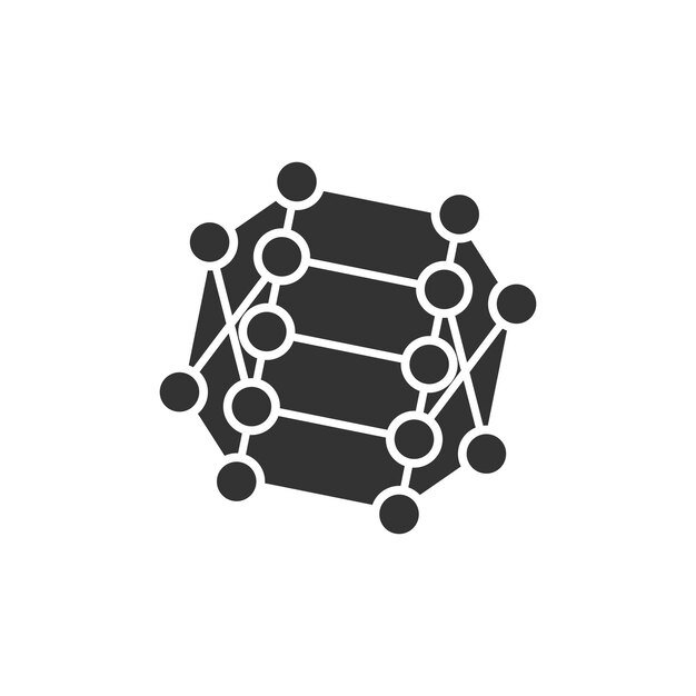 Icône de la science dans un style plat Illustration vectorielle de cellules d'ADN sur fond blanc isolé Concept d'entreprise d'évolution de molécule