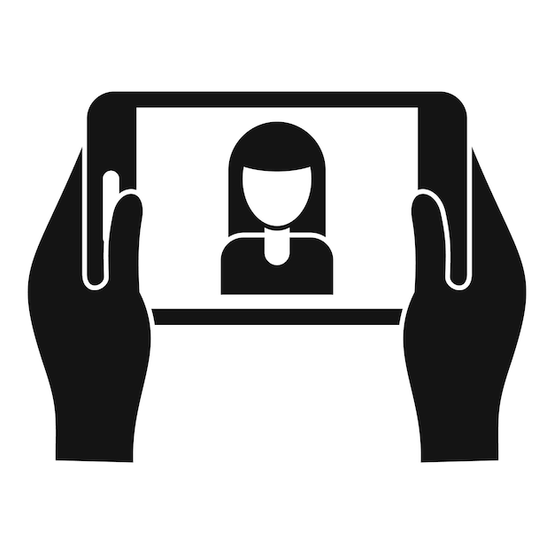 Icône de selfie d'une fille Illustration simple de l'icône vectorielle d'un selfie de fille pour la conception de sites Web isolée sur un fond blanc