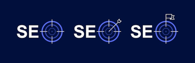 icône SEO avec cible isolée sur fond sombre SEO Optimisation analyse et marketing