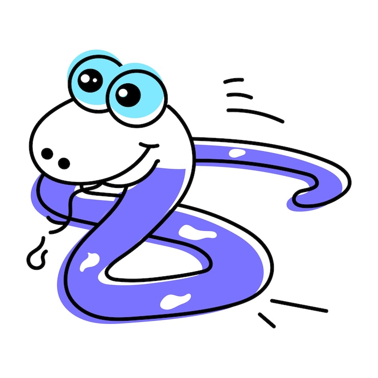 Vecteur icône de serpents venimeux dessinée à la main