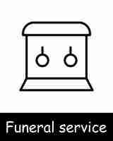 Vecteur icône de seth service funéraire bible religion croisée christianité maison funéraire cercueil mémorial chagrin chagrin tristesse lignes noires sur fond blanc concept d'enterrement