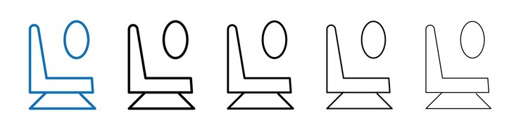Vecteur icône de siège d'avion logo vectoriel de contour pour l'interface web