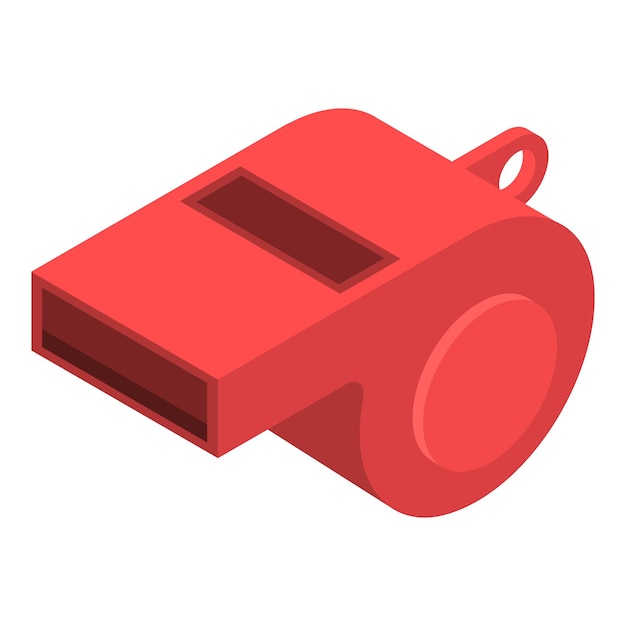 Icône de sifflet rouge Isométrique de l'icône de vecteur de sifflet rouge pour la conception de sites Web isolée sur fond blanc