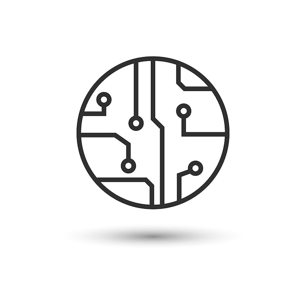 Vecteur icône de signe de carte de circuit imprimé symbole carré de schéma technologique illustration vectorielle isolée sur fond blanc