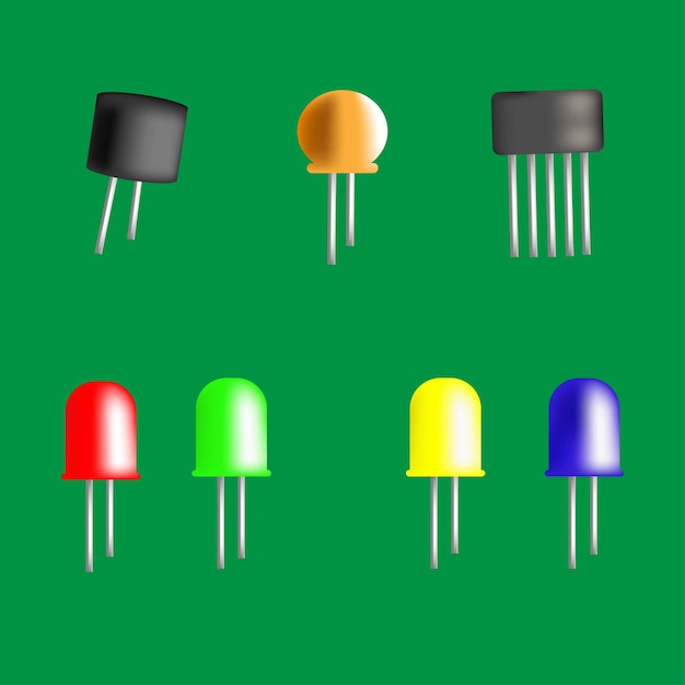 Vecteur icône de signe de circuit électronique. vecteur isolé sur fond vert.