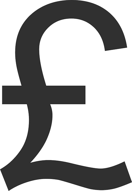 Vecteur icône de signe de livre sterling britannique dans l'illustration vectorielle de style plat
