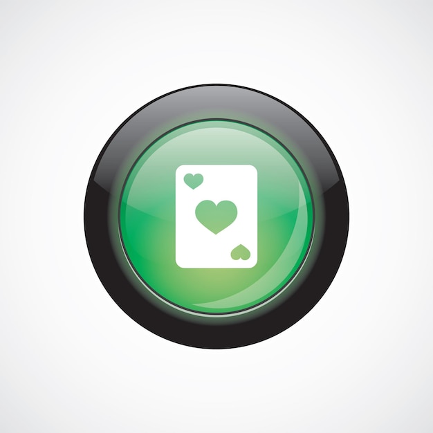 Icône De Signe De Poker Bouton Brillant Vert. Bouton Du Site Web De L'interface Utilisateur