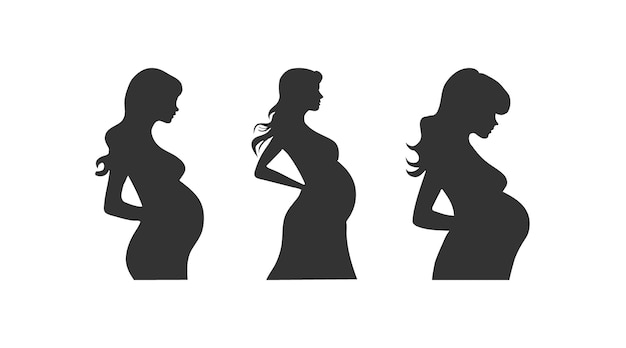 Vecteur icône de silhouette de femme enceinte conception d'illustration vectorielle