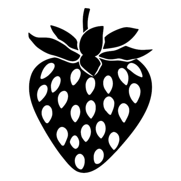 Icône de silhouette de fraise isolée Illustration vectorielle