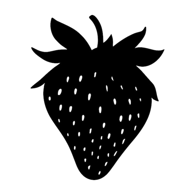 Icône de silhouette de fraise isolée Illustration vectorielle