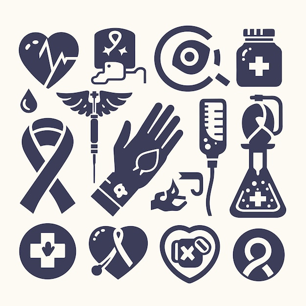Icône de la silhouette de l'illustration vectorielle de la journée de sensibilisation à la leucémie