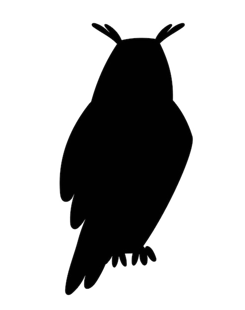 Vecteur icône de silhouette noire hibou