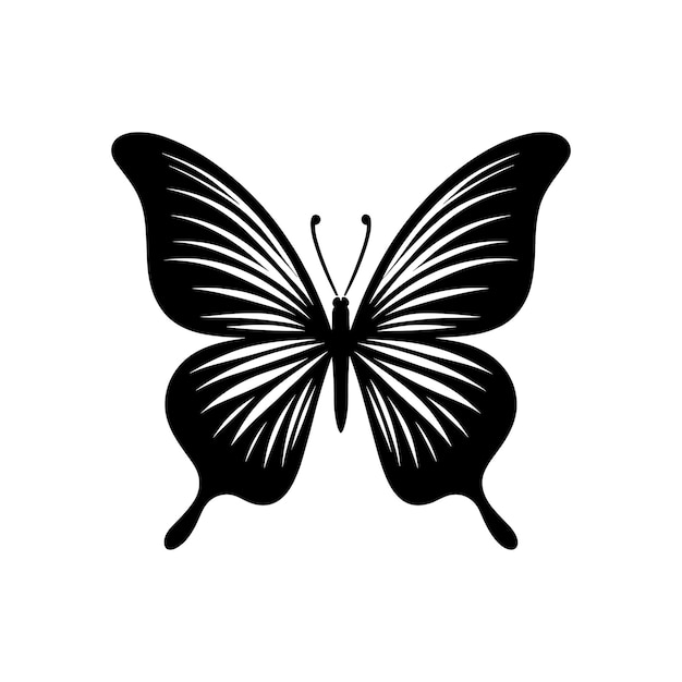 Vecteur icône de silhouette de papillon image clipart isolée sur fond blanc