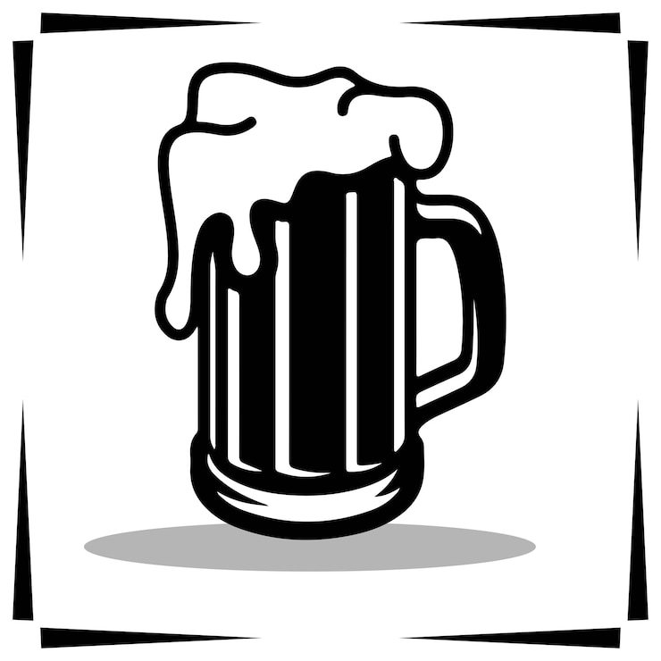 Vecteur l'icône de la silhouette d'une tasse de bière
