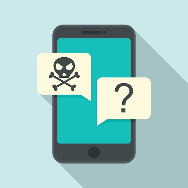 Icône de smartphone piraté Illustration plate de l'icône vectorielle de smartphone piraté pour la conception Web