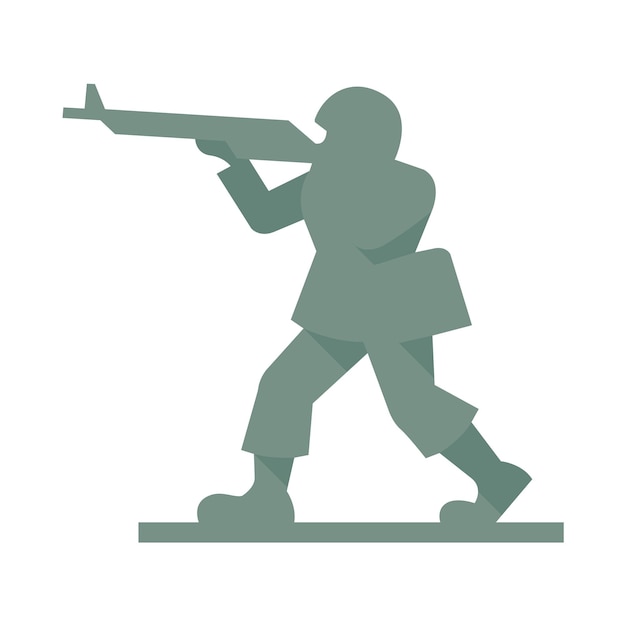 Vecteur icône de soldat jouet dans un style de couleur plate
