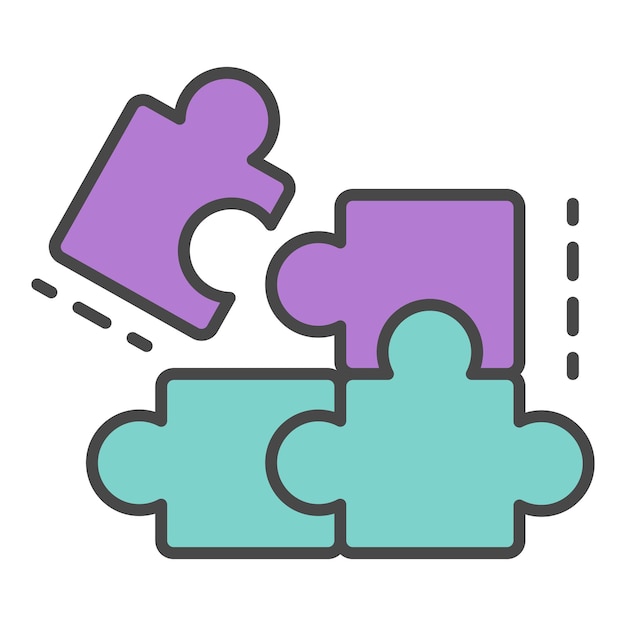Vecteur icône de solution de puzzle complète
