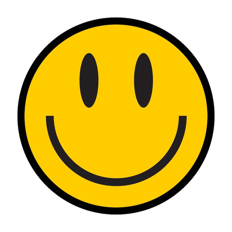 Vecteur icône souriante emoticon au visage souriant style plat