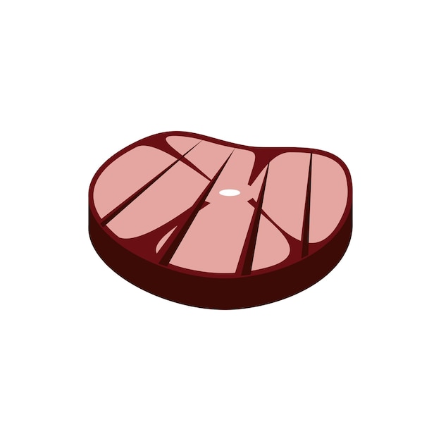 Vecteur icône de steak grillé dans un style plat isolé sur fond blanc symbole alimentaire