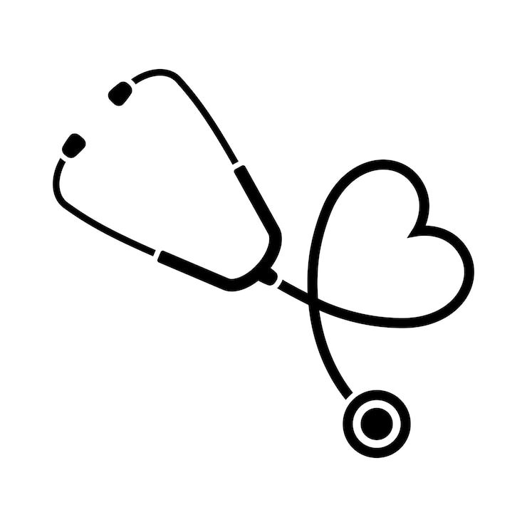 Vecteur icône de stéthoscope symbole de stéthoscope en forme de coeur outil de médecin pour l'écoute