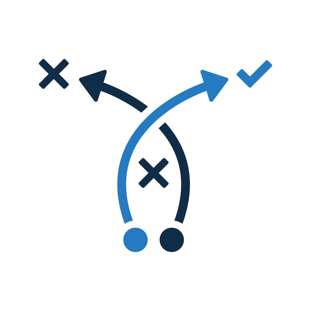 Vecteur icône de stratégie de solution de plan