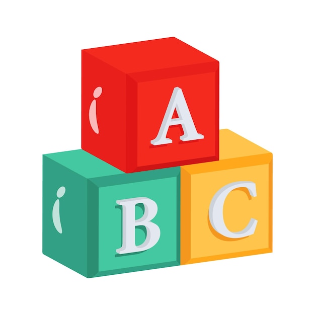 Icône de style 2D bien conçue de blocs éducatifs colorés