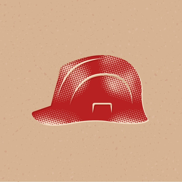 Vecteur icône de style demi-teinte de casque dur avec illustration vectorielle de fond grunge