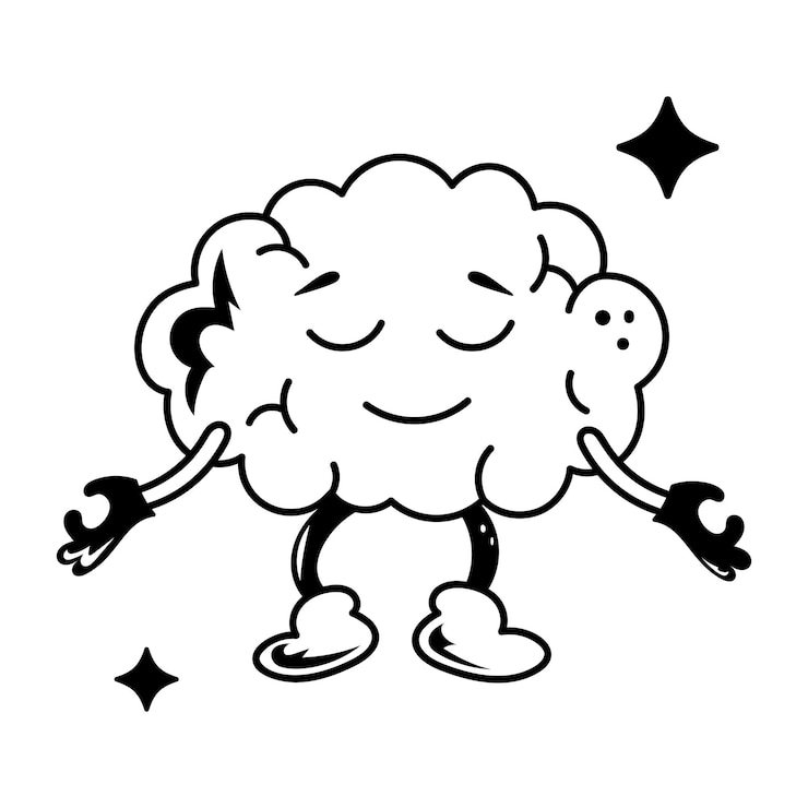 Vecteur une icône de style doodle d'un esprit fou