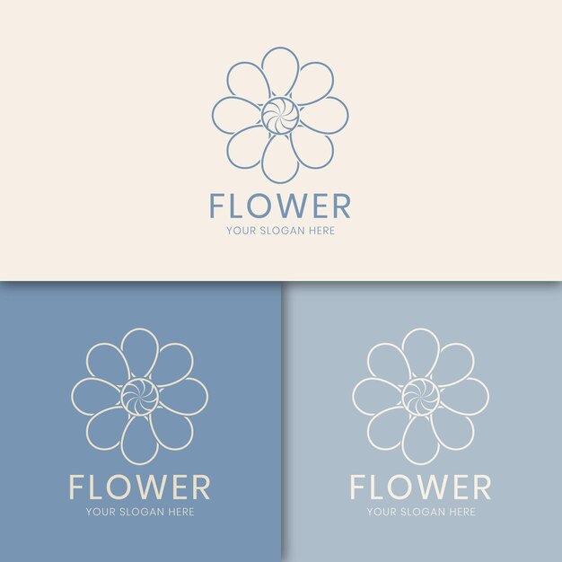 Icône de style linéaire logo fleur