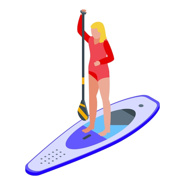 Icône De Surf Sup Isométrique De L'icône De Vecteur De Surf Sup Pour La Conception De Sites Web Isolée Sur Fond Blanc