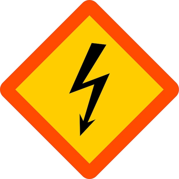 Icône de symbole d'avertissement haute tension dans l'illustration vectorielle de style plat