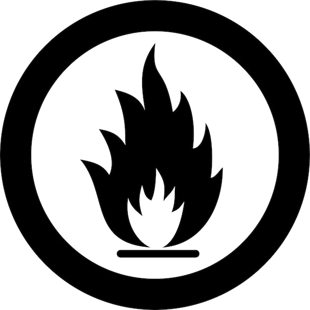 Vecteur icône de symbole d'avertissement inflammable dans l'illustration vectorielle de style plat