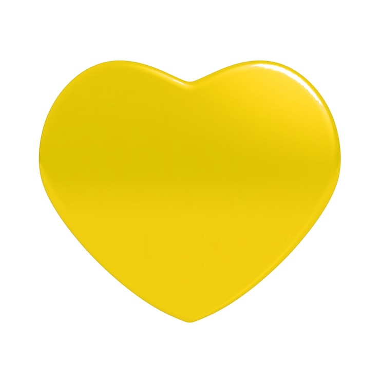 Vecteur icône ou symbole de coeur jaune brillant avec effet d