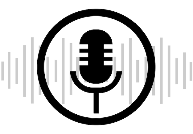 Une Icône Symbole Microphone Bouton Audio Vague Musique Son Illustration Vectorielle