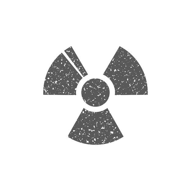 Vecteur icône de symbole radioactif dans l'illustration vectorielle de texture grunge
