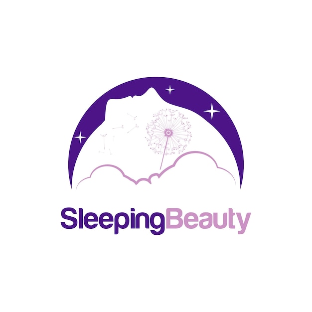 Vecteur icône de symbole de signe de logo de rêve de belle au bois dormant