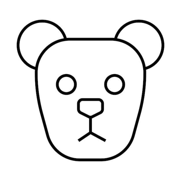 Vecteur icône symbole de signe d'ours dans le style de ligne