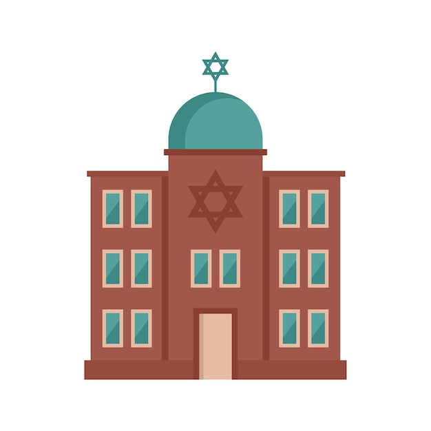 Vecteur icône de synagogue juive illustration plate de l'icône vectorielle de synagogue juive pour la conception de sites web