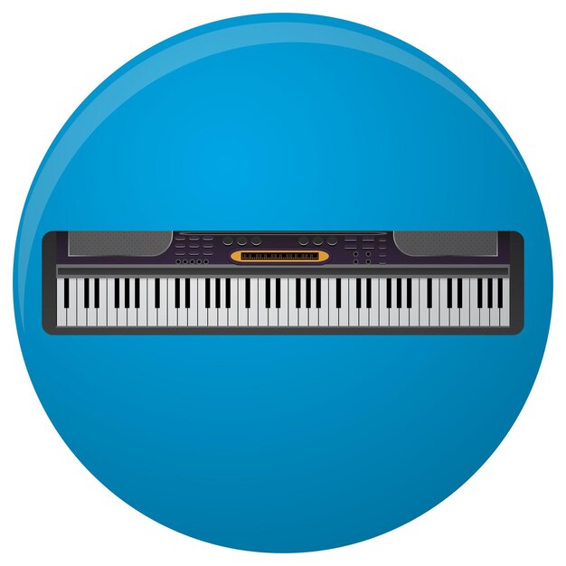 Vecteur icône de synthétiseur de piano clavier de synthétiseur plat et clavier de musique keytar musique et instrument de musique de piano à queue illustration vectorielle