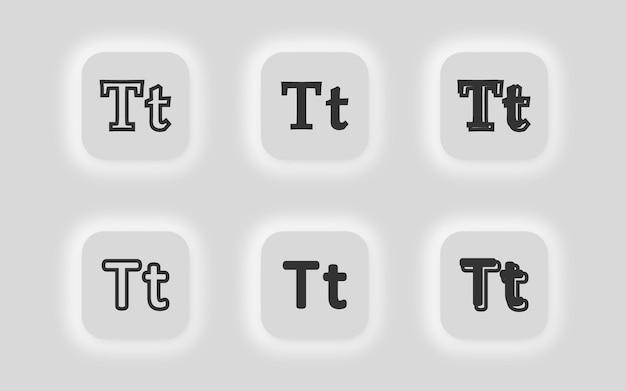 Icône T Texte Programme Illustration Symbole App Bouton Vecteur