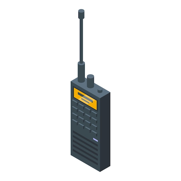 Icône De Talkie-walkie Analogique Vecteur Isométrique Design Rétro Bande Stéréo