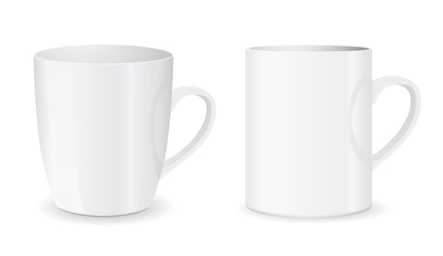 Vecteur icône de tasse de café blanc isolé sur fond blanc