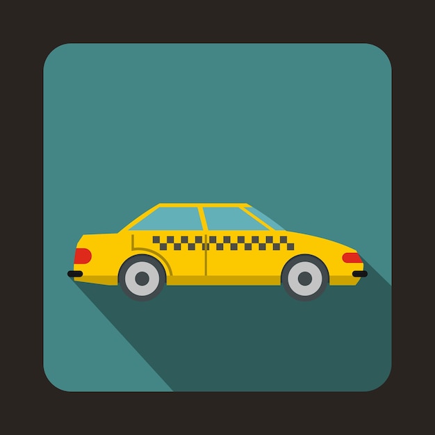Vecteur icône de taxi en style plat avec une longue ombre symbole de transport
