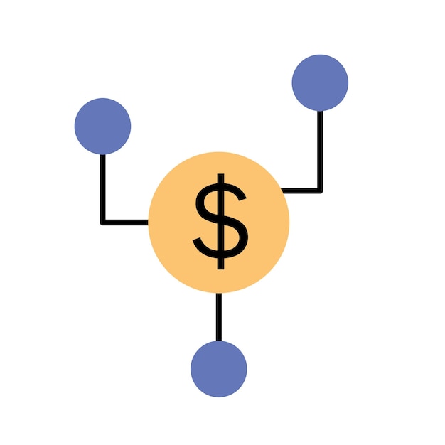 Icône de la technologie financière de planification des revenus