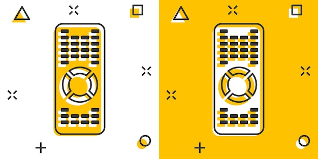 Icône De Télécommande De Télévision Dans Le Style Comique Illustration Vectorielle De Signe De Dessin Animé De Télévision Sur Fond Blanc Isolé Concept D'entreprise D'effet Splash De Diffusion