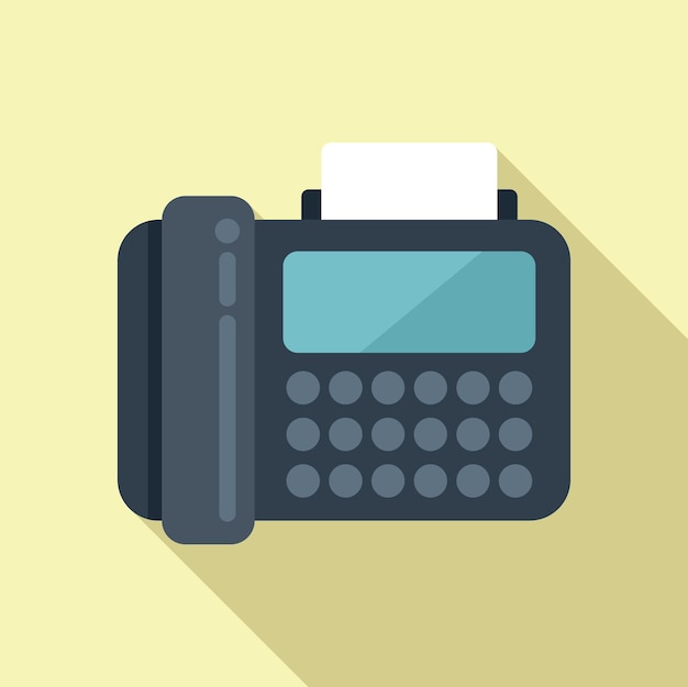 Icône de téléphone fax vecteur plat Support de service Travailler en ligne